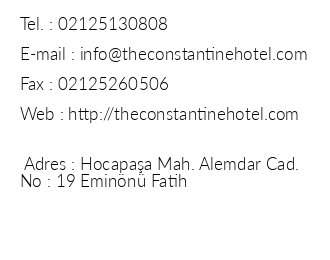 The Constantine Hotel iletiim bilgileri